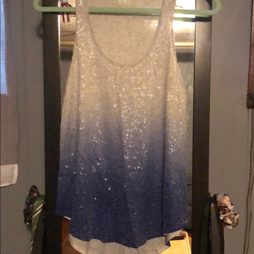 Express sequin tank top